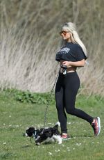 BIANCA GASCOIGNE Out with Her Dog in Essex 04/24/2022