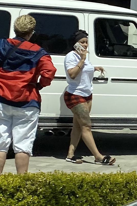 BLAC CHYNA Out with Friends Day Before Her Trial Against Kardashians in Los Angeles 04/17/2022