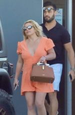 BRITNEY SPEARS and Sam Asghari Arrives at LAX Airport in Los Angeles 04/08/2022