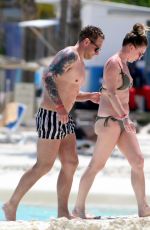 CANDICE BROWN in Bikini at a Beach in Cancun 04/10/2022