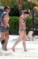 CANDICE BROWN in Bikini at a Beach in Cancun 04/10/2022