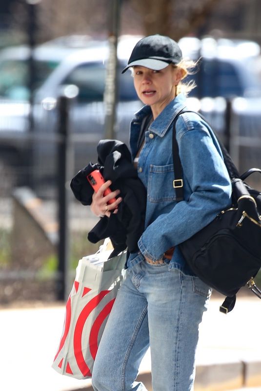 CAREY MULLIGAN in Double Denim Out in New York 04/01/2022