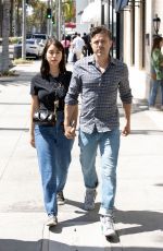 CAYLEE COWAN and Casey Affleck Out on Rodeo Drive in Beverly Hills 04/26/2022