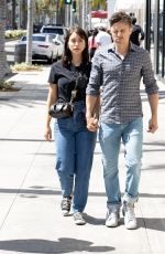 CAYLEE COWAN and Casey Affleck Out on Rodeo Drive in Beverly Hills 04/26/2022