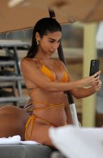 CHANTEL JEFFRIES in Bikini at a Beach in Miami 04/08/2022