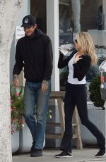 CHARLOTTE MCKINNEY and Nathan Kostechko Out in Los Angeles 04/08/2022