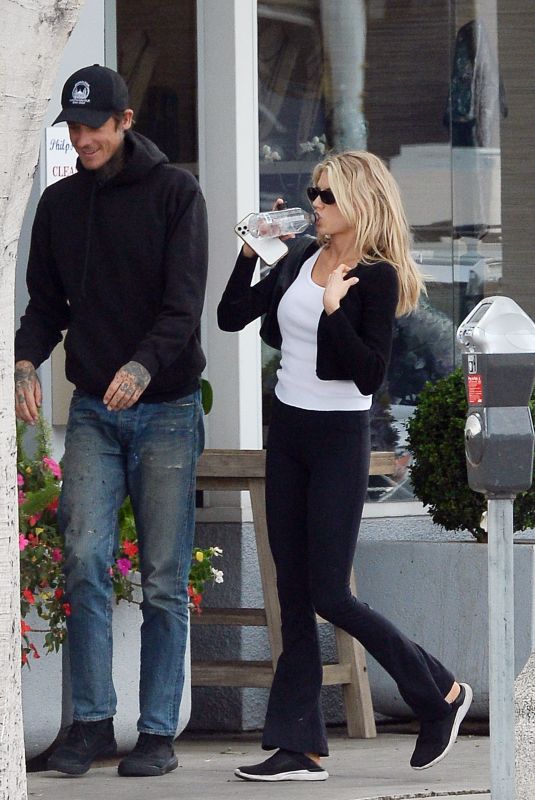 CHARLOTTE MCKINNEY and Nathan Kostechko Out in Los Angeles 04/08/2022