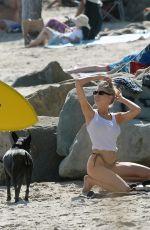 CHARLOTTE MCKINNEY in Bikini at a Beach in Santa Monica 04/24/2022