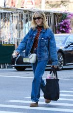 CHLOE SEVIGNY in Double Denim Out in New York 04/22/2022