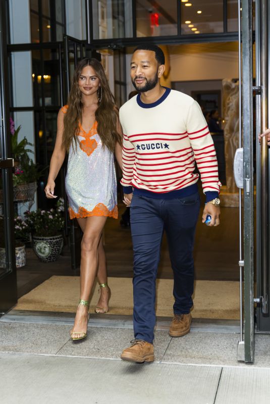 CHRISSY TEIGEN and John Legend Leaves Their Hotel in New York 04/25/2022