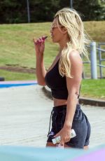 CHRISTINE MCGUINNESS, OLIVIA ATTWOOD, CHELCEE GRIME CHLOE BURROWS... on the Set of The Games Show in London 04/20/2022