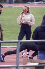 CHRISTINE MCGUINNESS, OLIVIA ATTWOOD, CHLOE BURROWS and LUCREZIA MILLARINI Training for ITV