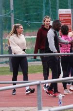 CHRISTINE MCGUINNESS, OLIVIA ATTWOOD, CHLOE BURROWS and LUCREZIA MILLARINI Training for ITV