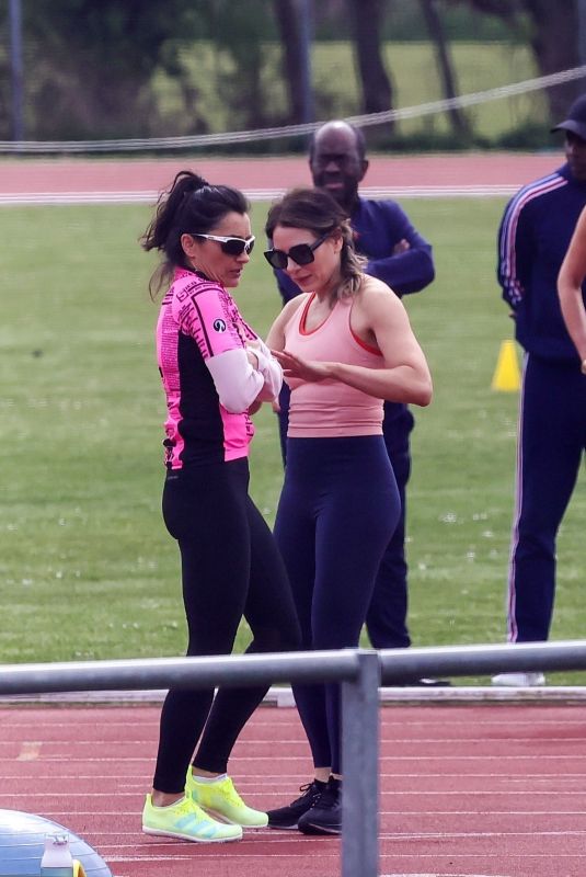 CHRISTINE MCGUINNESS, OLIVIA ATTWOOD, CHLOE BURROWS and LUCREZIA MILLARINI Training for ITV