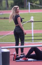 CHRISTINE MCGUINNESS, OLIVIA ATTWOOD, CHLOE BURROWS and LUCREZIA MILLARINI Training for ITV