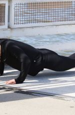CLAIRE DANES Out Jogging in Hudson River Park 04/15/2022