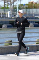 CLAIRE DANES Out Jogging in Hudson River Park 04/15/2022