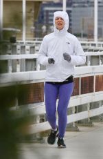 CLAIRE DANES Out Jogging in Hudson River Park 04/19/2022