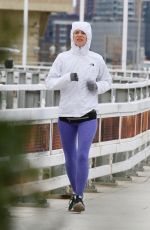 CLAIRE DANES Out Jogging in Hudson River Park 04/19/2022