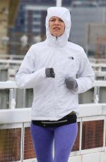 CLAIRE DANES Out Jogging in Hudson River Park 04/19/2022