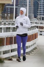 CLAIRE DANES Out Jogging in Hudson River Park 04/19/2022