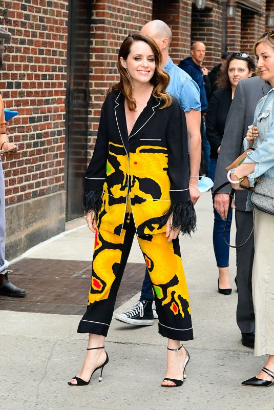 CLAIRE FOY Arrives at Late Show With Stephen Colbert 04/13/2022
