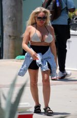 DARCEY and STACEY SILVA in Bikinis Tops on the Set of Their Reality Show in Miami 04/23/2022