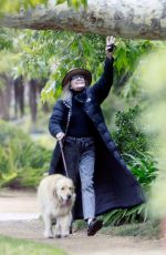 DIANE KEATON Out with Her Dog in Brentwood 04/02/2022