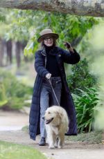 DIANE KEATON Out with Her Dog in Brentwood 04/02/2022