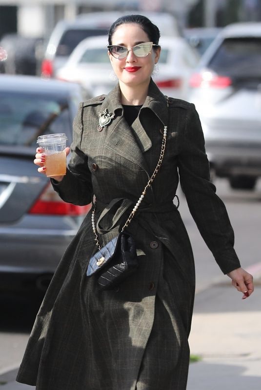 DITA VON TEESE Out for Lunch at Real Food Daily in Los Angeles 04/05/2022