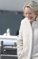 ELISABETH MOSS and O-T Fagbenle on the Set of Handmaid