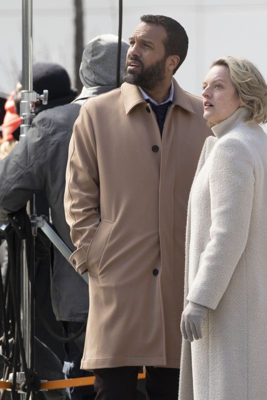 ELISABETH MOSS and O-T Fagbenle on the Set of Handmaid’s Tale in Toronto 03/29/2022