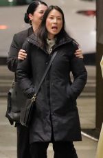 ELLE FANNING and LUCY LIU Leaves Dinner at Nobu in New York 03/31/2022