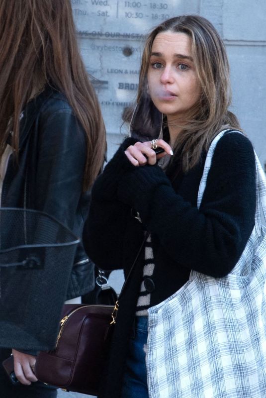 EMILIA CLARKE Out in Brussels 03/19/2022