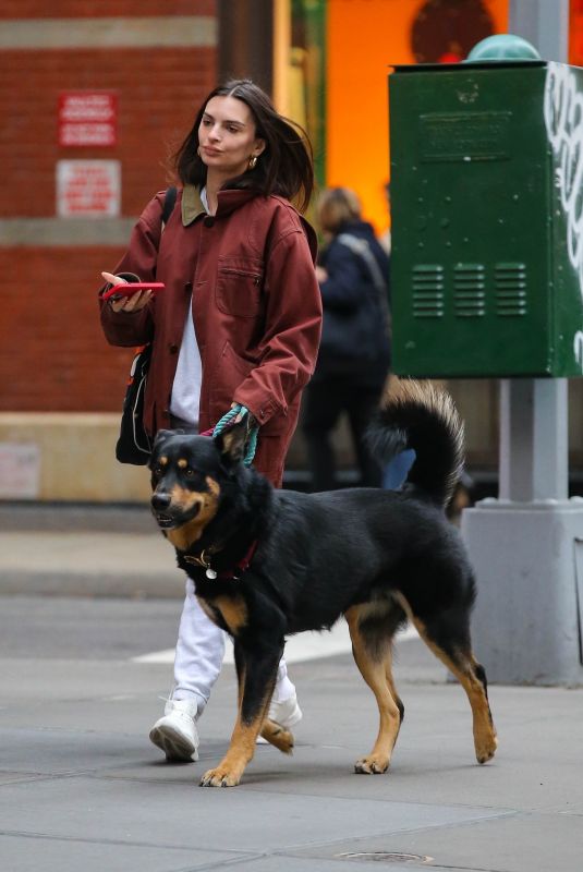 EMILY RATAJKOWSKI Out with Her Dog Colombo in New York 04/05/2022