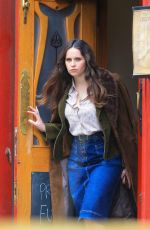 FELICITY JONES on the Set of Borderland in Glasgow 04/14/2022