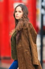 FELICITY JONES on the Set of Borderland in Glasgow 04/14/2022