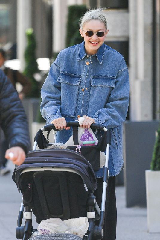 GIGI HADID Out with Her Baby in New York 04/28/2022