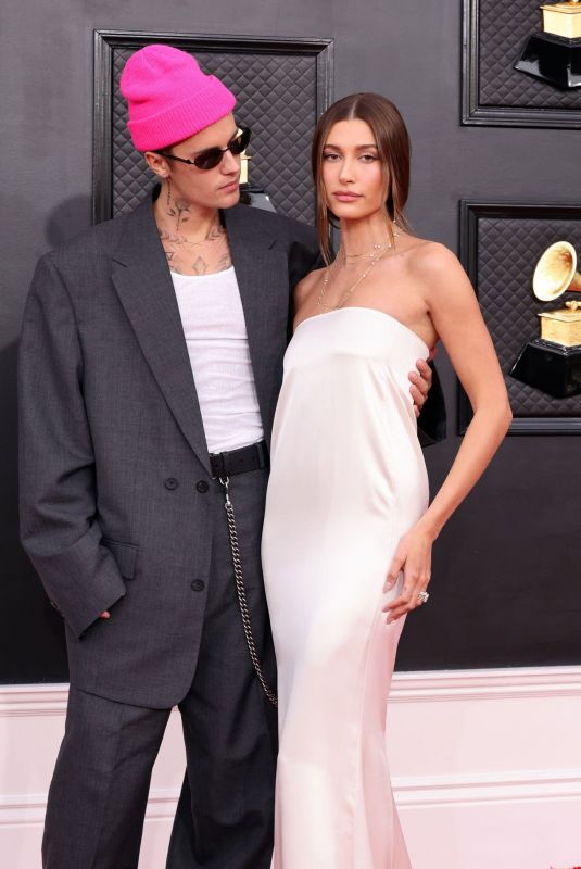 HAILEY and Justin BIEBER at 64th Annual Grammy Awards in Las Vegas 04/03/2022