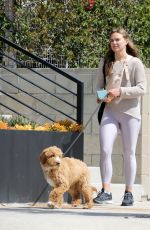 HANNAH BROWN Out with Her Dog in Los Angeles 04/14/2022