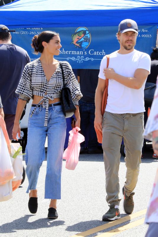 HAYLEY ERBERT and Derek Hough Shopping at Farmers Market in Los Angeles 04/24/2022