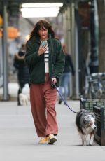HELENA CHRISTENSEN Out with Her Dog in New York 04/05/2022