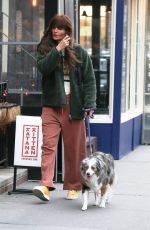 HELENA CHRISTENSEN Out with Her Dog in New York 04/05/2022