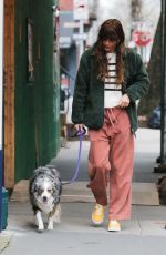 HELENA CHRISTENSEN Out with Her Dog in New York 04/05/2022