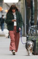 HELENA CHRISTENSEN Out with Her Dog in New York 04/05/2022