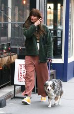 HELENA CHRISTENSEN Out with Her Dog in New York 04/05/2022