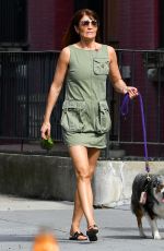HELENA CHRISTENSEN Out with Her Dog in New York 04/14/2022