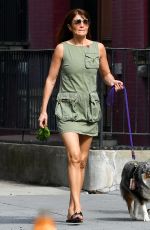 HELENA CHRISTENSEN Out with Her Dog in New York 04/14/2022