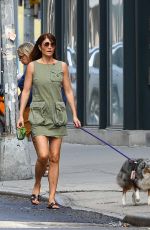 HELENA CHRISTENSEN Out with Her Dog in New York 04/14/2022