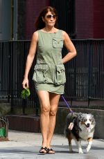 HELENA CHRISTENSEN Out with Her Dog in New York 04/14/2022